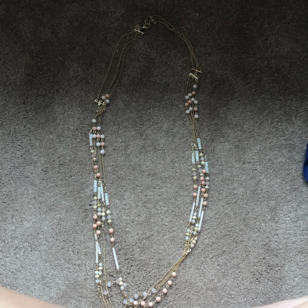 Long Pink and Gold Necklace